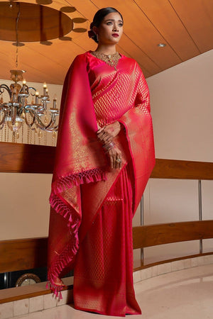 Cerise Pink Kanjivaram Saree