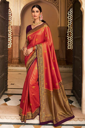 Crimson Red Kanjivaram Saree