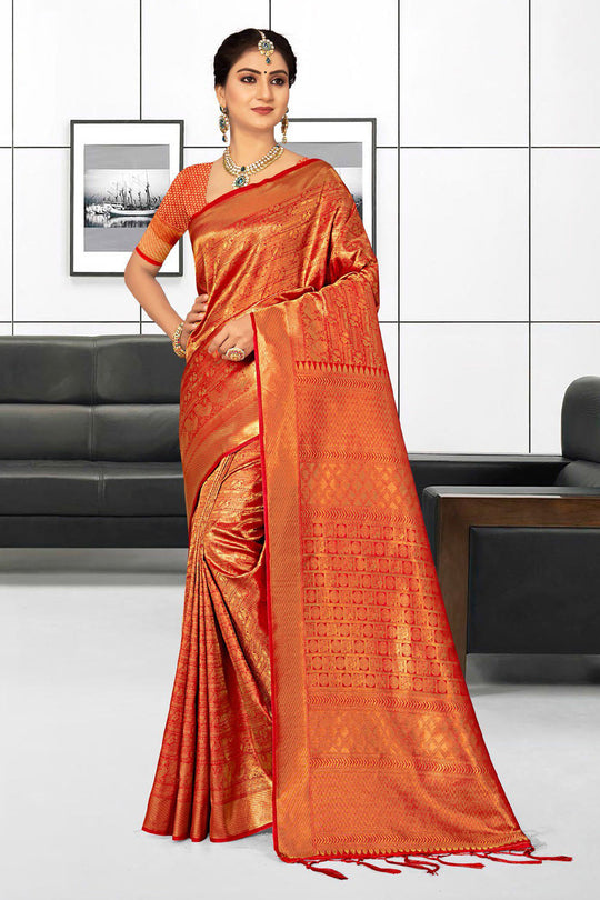 Crimson Red Kanjivaram Saree red kanjivaram saree