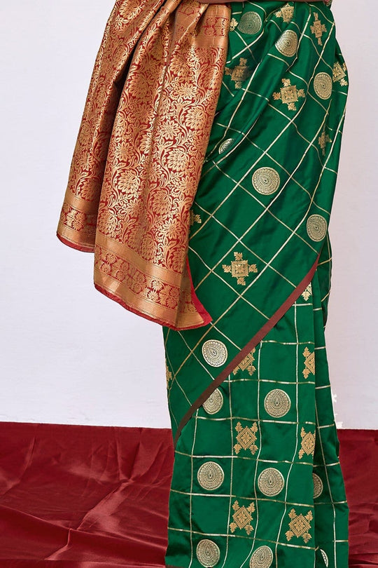 Forest Green Zari Woven Kanjivaram Saree Kanjivaram Saree Forest Green Zari Woven Kanjivaram Saree saree online