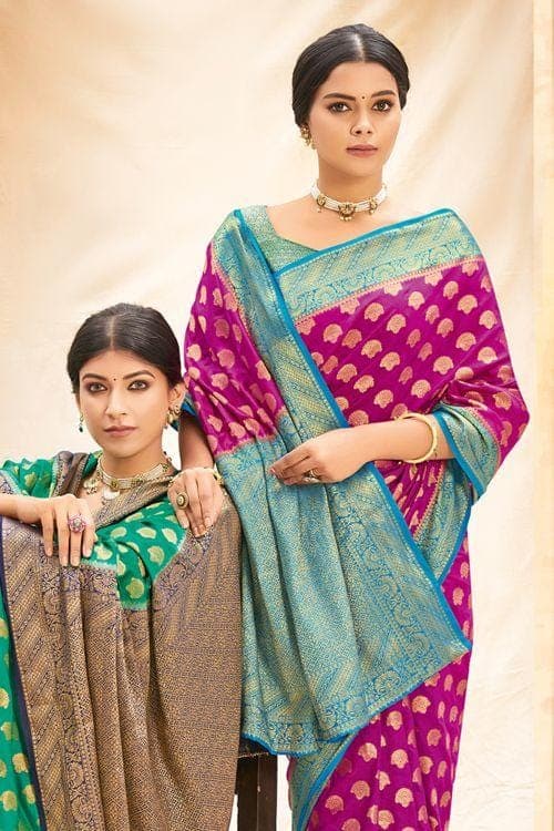 French Violet Kanjivaram Saree kanchipuram saree