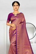 Indigo Purple Kanjivaram Saree purple saree