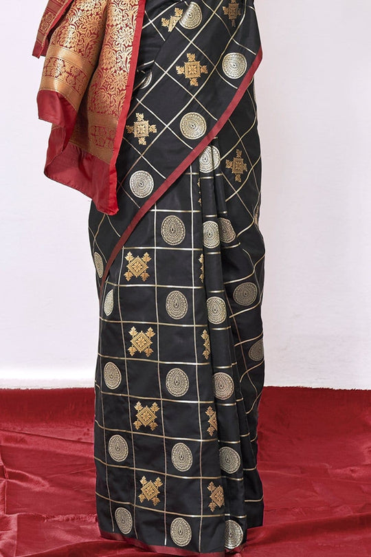 Jade Black Zari Woven Kanjivaram Saree Kanjivaram Saree Jade Black Zari Woven Kanjivaram Saree saree online