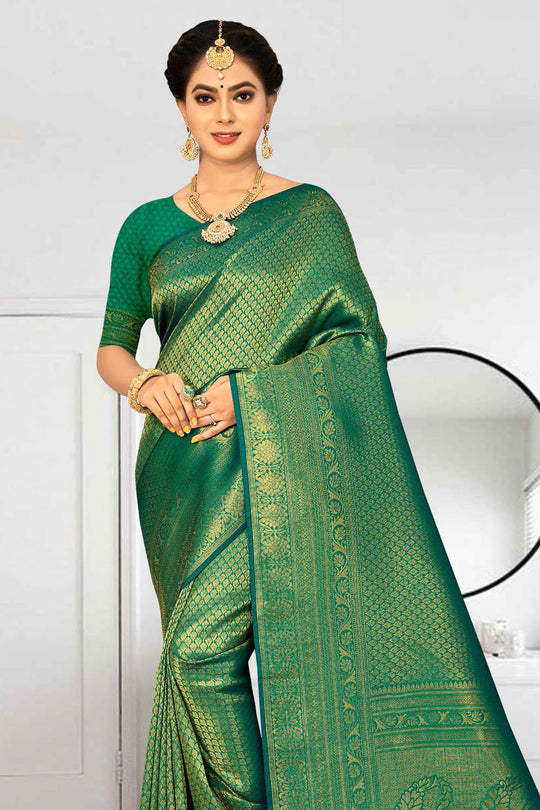 Jungle Green Kanjivaram Saree fancy saree