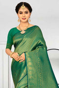 Jungle Green Kanjivaram Saree kanjivaram saree