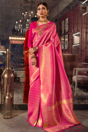 Magenta Pink Kanjivaram Saree