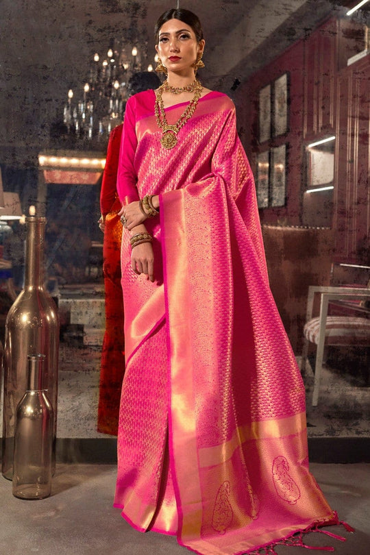 Magenta Pink Kanjivaram Saree Kanchipuram saree