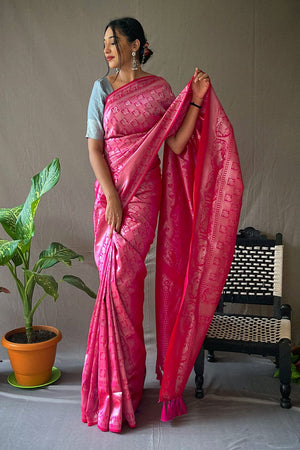 Magenta Pink Kanjivaram Saree