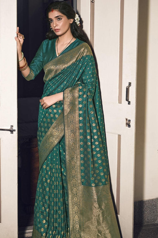 Ocean Blue Butta Work Kanjivaram Saree kanjivaram saree online