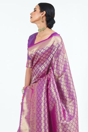 Palatinate Purple Kanjivaram Saree