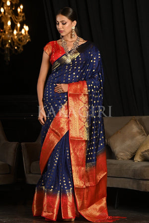 Philadelpia Blue Kanjivaram Saree