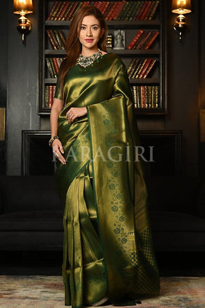 Phthalo Green Kanjivaram Saree