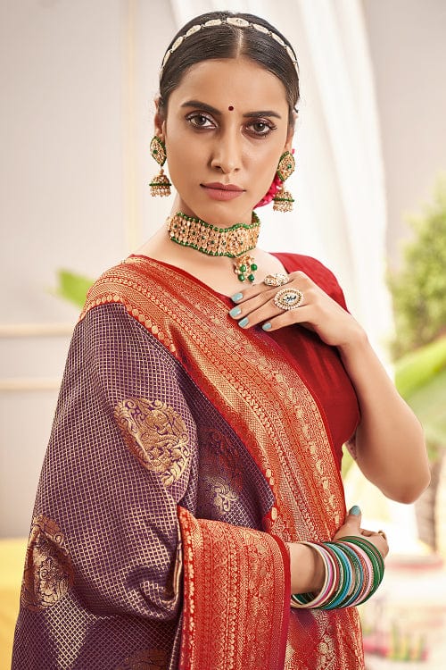 Purple Kanjivaram Saree kanjivaram silk saree