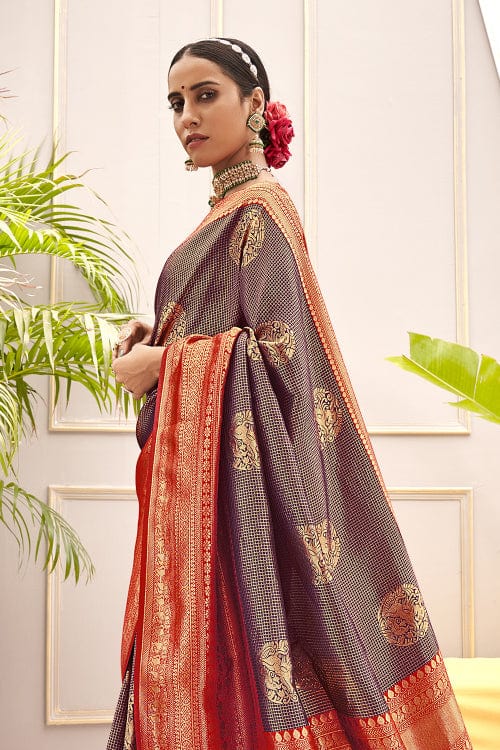 Purple Kanjivaram Saree kanchipuram saree