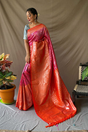 Rose Pink Kanjivaram Saree