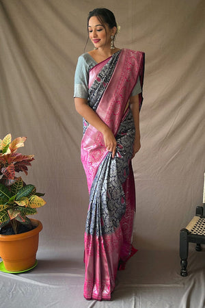 Silver Kanjivaram Saree