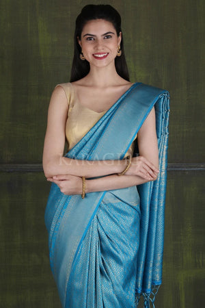 Sky Blue Kanjivaram Saree
