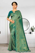 Teal Green Kanjivaram Saree green kanjivaram saree