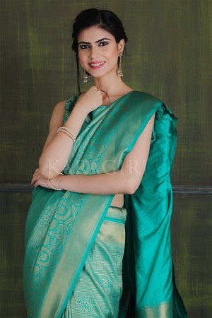 Turkish Blue Kanjivaram Saree