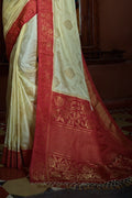 White Dove White Kanjivaram Saree silk sarees