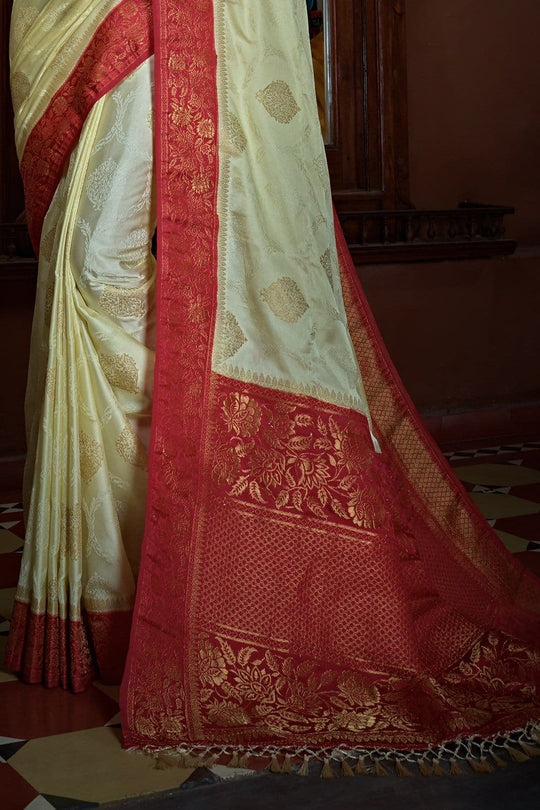 White Dove White Kanjivaram Saree silk sarees