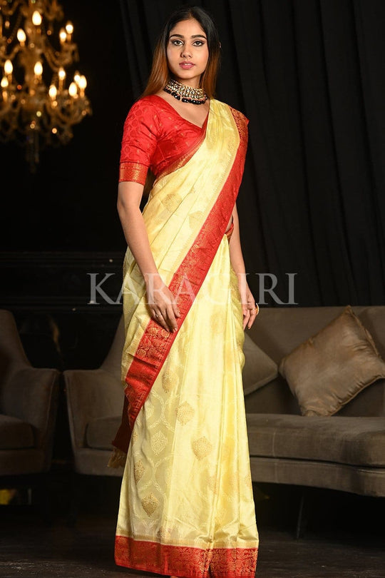 White Dove White Kanjivaram Saree silk sarees online