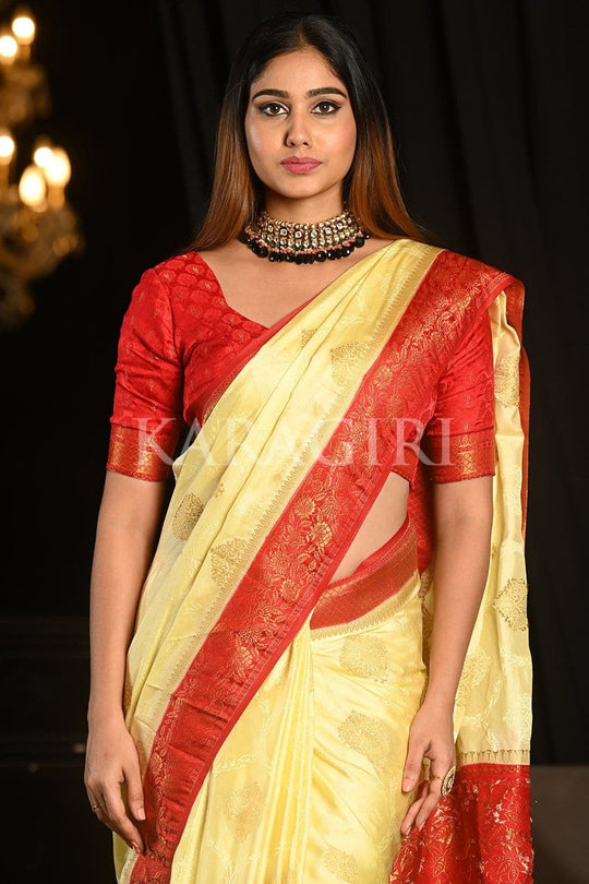 White Dove White Kanjivaram Saree silk saree