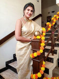 golden silk saree