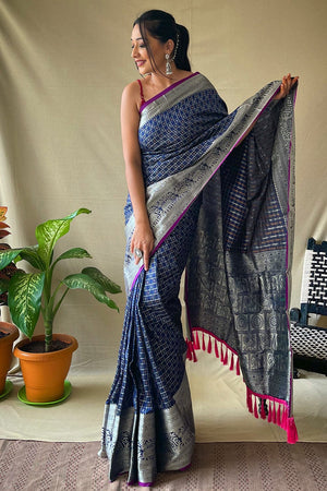 Imperial Blue Banarasi Saree