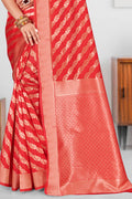Tart Red Patola Silk Saree Tart Red Patola Silk Saree