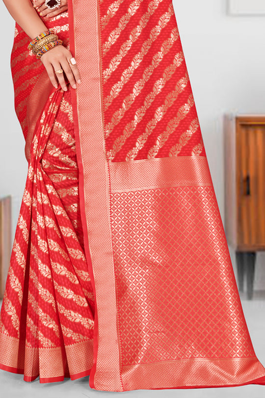 Tart Red Patola Silk Saree Tart Red Patola Silk Saree