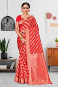 Tart Red Patola Silk Saree Tart Red Patola Silk Saree