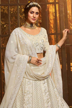 Beautiful Off White Lehenga