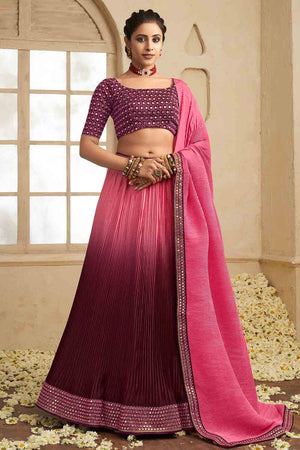 Baby Pink Purple Dual Tone Lehenga Choli