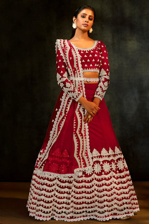 Cherry Red Lehenga Choli