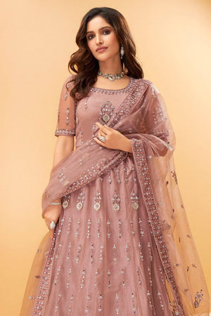 Crepe Pink Lehenga Choli