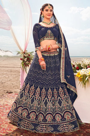Dark Blue Lehenga Choli
