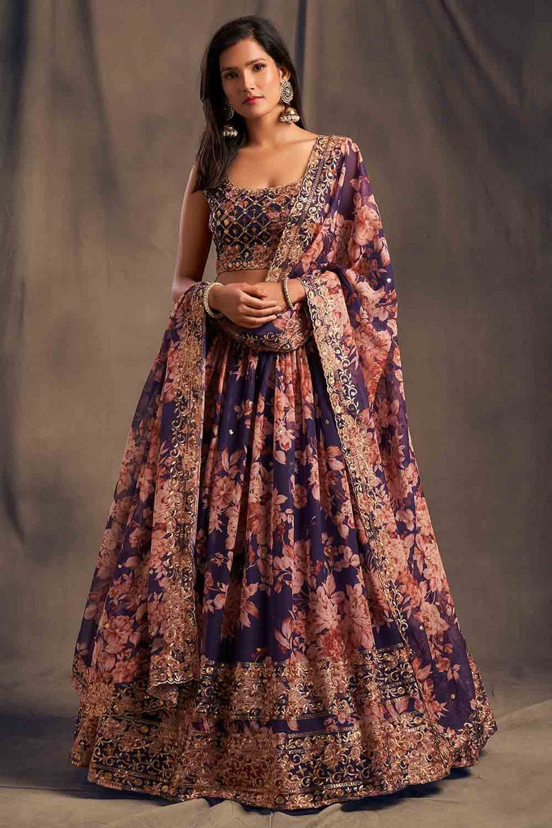 Buy French Violet Lehenga Choli online Karagiri