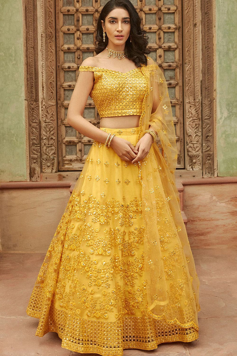 Buy Golden Yellow Lehenga Choli 61052 Online Karagiri