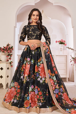 Pitch Black Lehenga Choli