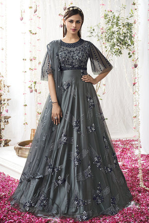 Slate Grey Lehenga Suit