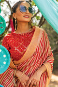 Crimson Red Leheriya Saree red leheriya saere