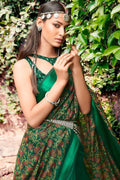 Beautiful Deep Green Cotton Linen Blend Saree Beautiful Deep Green Cotton Linen Blend Saree