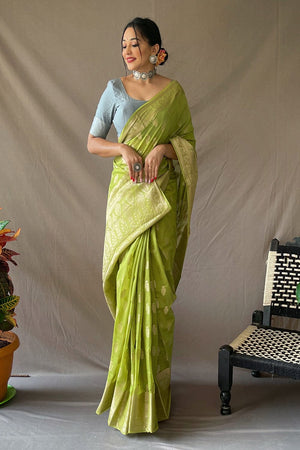 Green Linen Saree