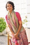 Ham Purple Linen Blend Saree linen saree online