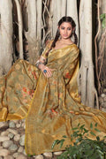 Khaki Brown Zari Woven Linen Blend Saree Linen Saree Khaki Brown Zari Woven Linen Saree saree online