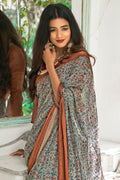 Multi Color Digital Printed Linen Blend Saree Linen Saree Multi Color Digital Printed Linen Saree saree online