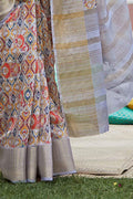 Multicolor Digital Printed Linen Blend Saree Linen Saree Multicolor Digital Printed Linen Saree saree online