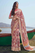 Multicolour Linen Blend Saree linen saree