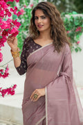 Rosy Brown Linen Blend Saree Rosy Brown Linen Blend Saree